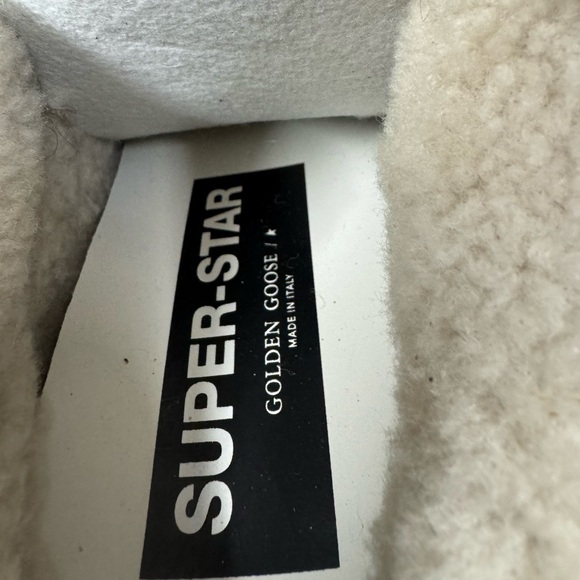 Golden Goose Cream Fuzzy Mules with Silver Star - Picture 8 of 10